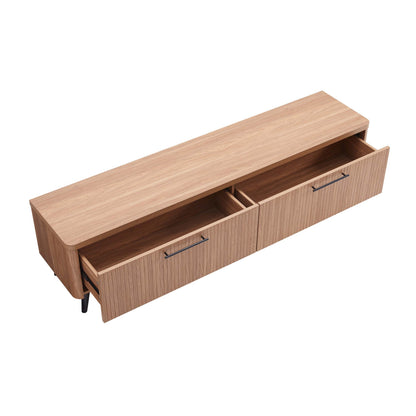 Tempo 69" Fluted TV Stand with 2 Drawers - Multiple Color Options
