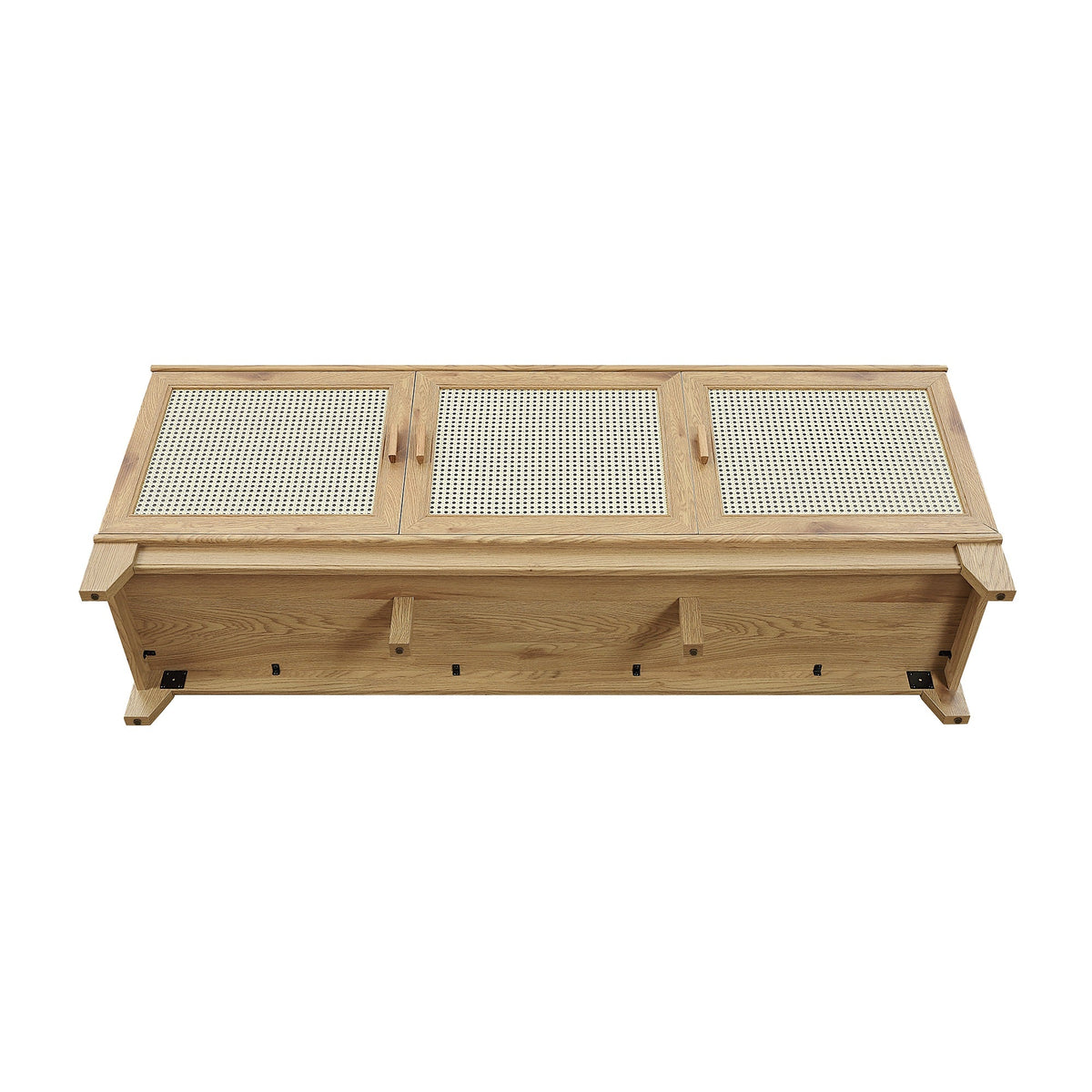Drift 63" Faux Cane Storage TV Stand - Multiple Color Options