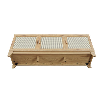 Drift 63" Faux Cane Storage TV Stand - Multiple Color Options