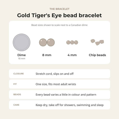 Gold Tiger's Eye Bead Bracelet