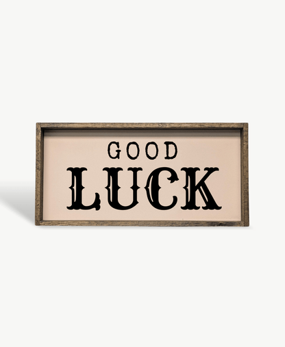 Good Luck Wood Sign - AURABAGS SHOP