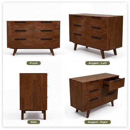 Harmony Solid Wood Dresser with 6 Drawers