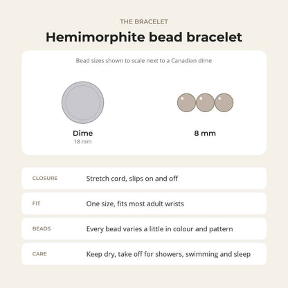 Hemimorphite Round Bracelet - 8mm
