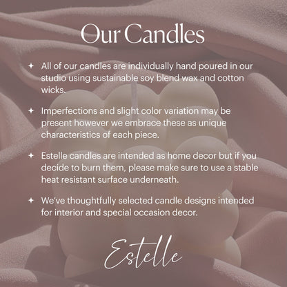 Small Ribbed Hourglass Pillar Candle: Sculptural Soy Wax Candle