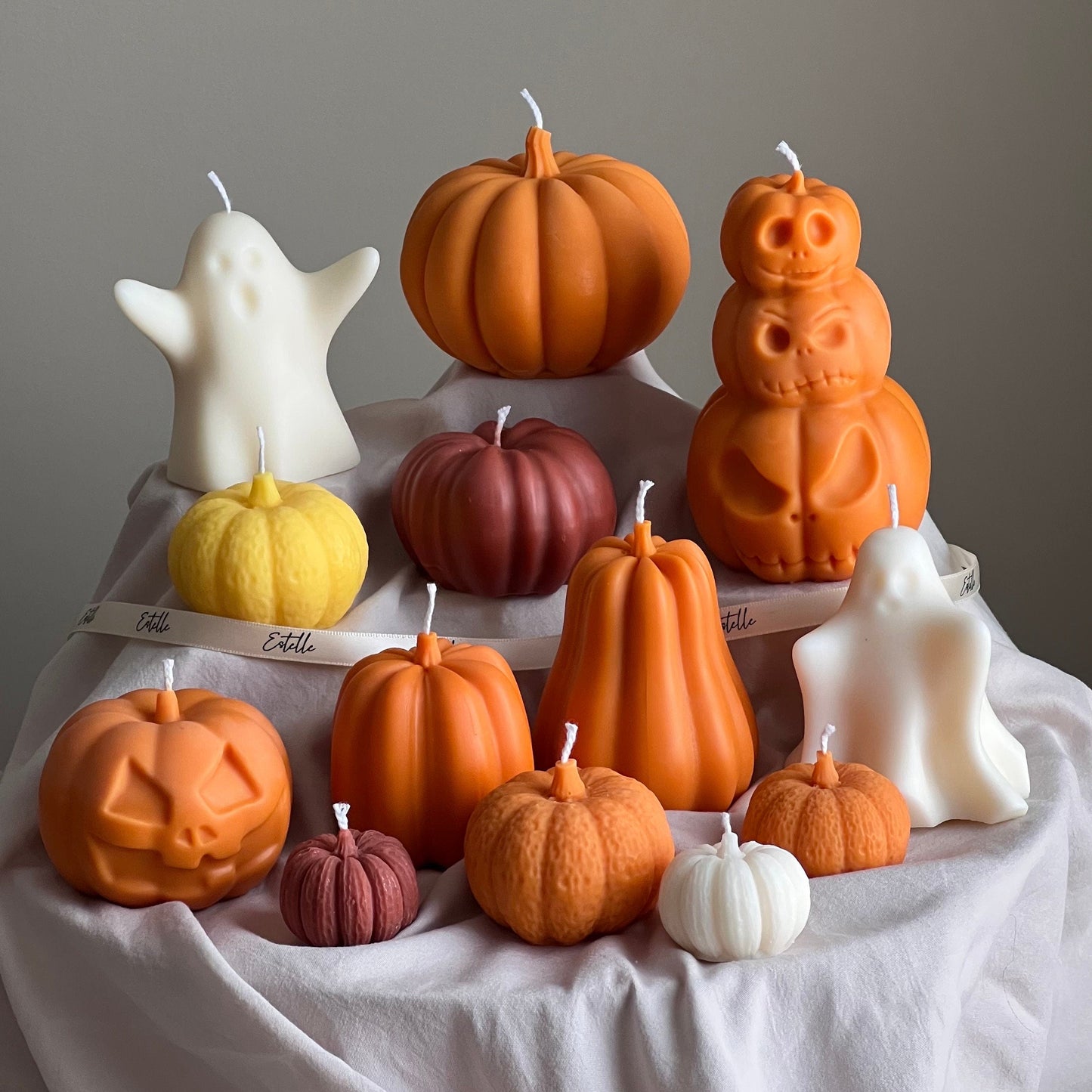 Handmade Autumn Pumpkin Soy Wax Candle: Halloween Decor