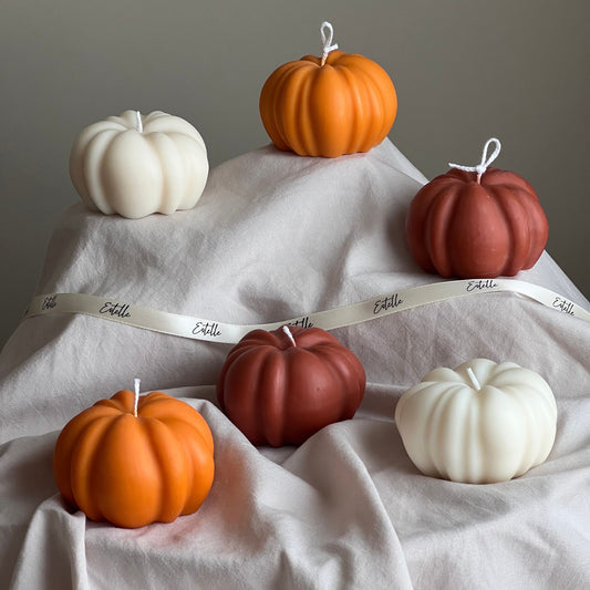 Handgemachte Herbst Kürbis Sojawachs Kerze: Halloween Deko
