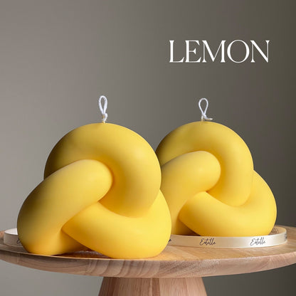 Large Knot Candle: Handmade Soy Wax Rope Candle, Minimalist Decor