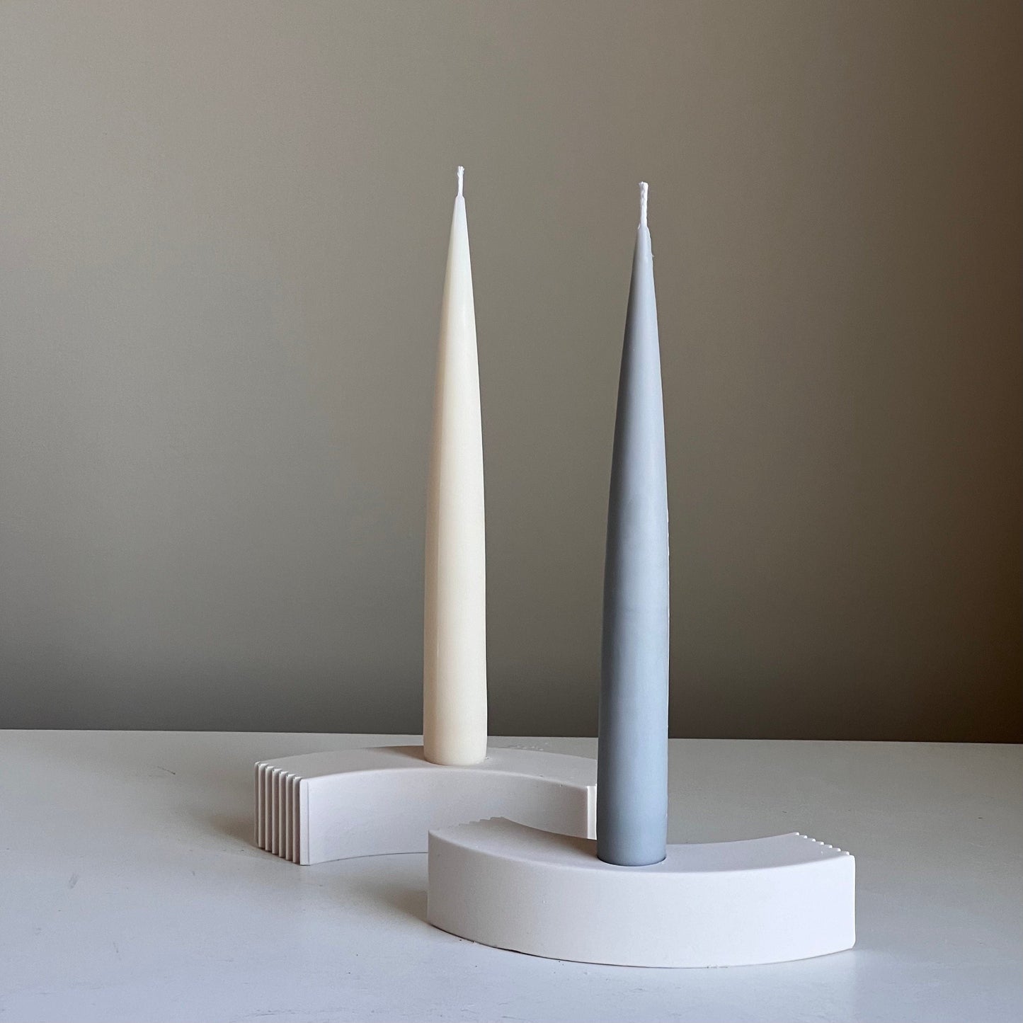 Handmade Soy Wax Taper Candle: Classic Pastel Unscented Dinner Candle