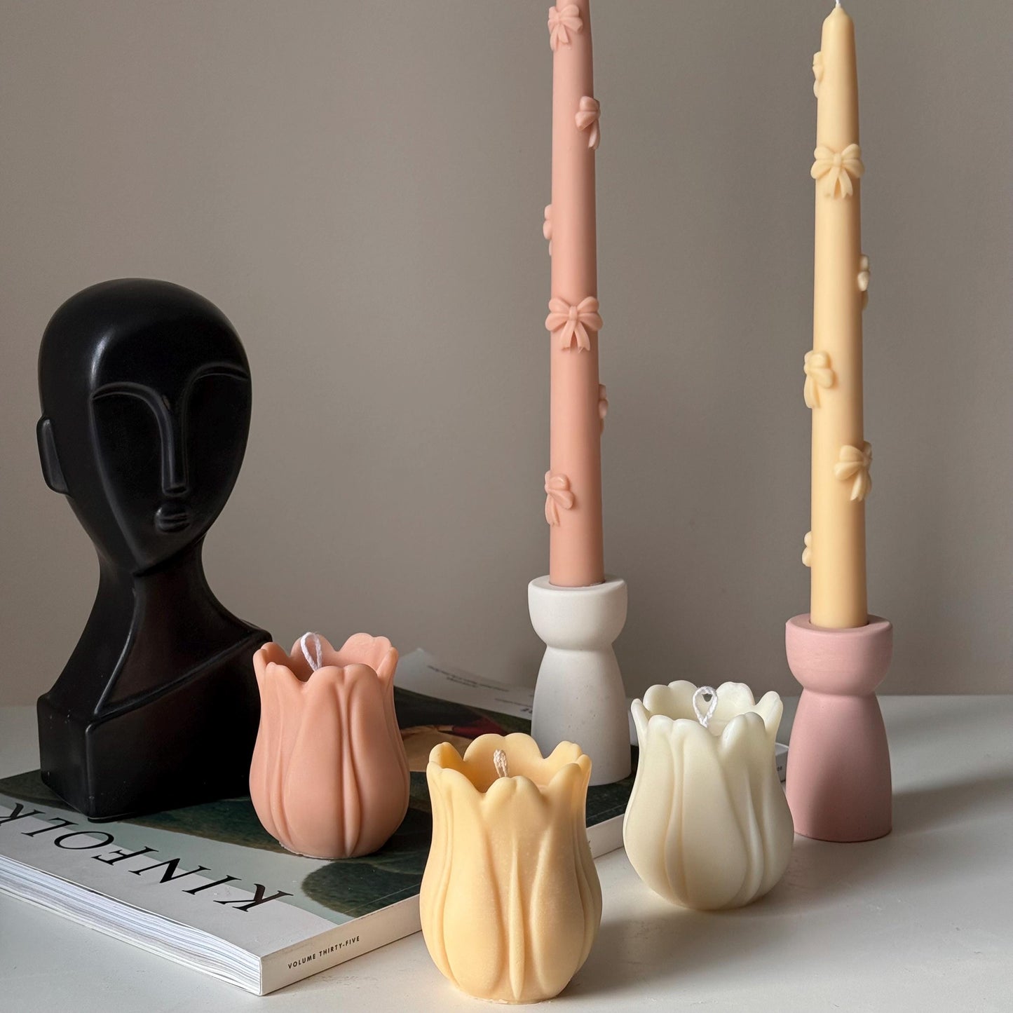 Hand Poured Tulip Soy Wax Candle | Sculptural Home Decor