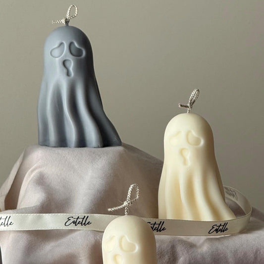 Gruselige handgemachte Geisterkerze: Halloween Sojawachs Deko