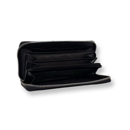 Petit portefeuille en cuir noir - Carla