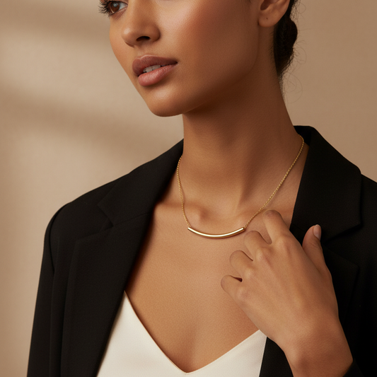 Curved Tube Pendant Choker