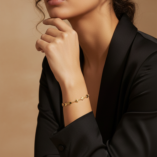 Delicate Heart Chain Bangle