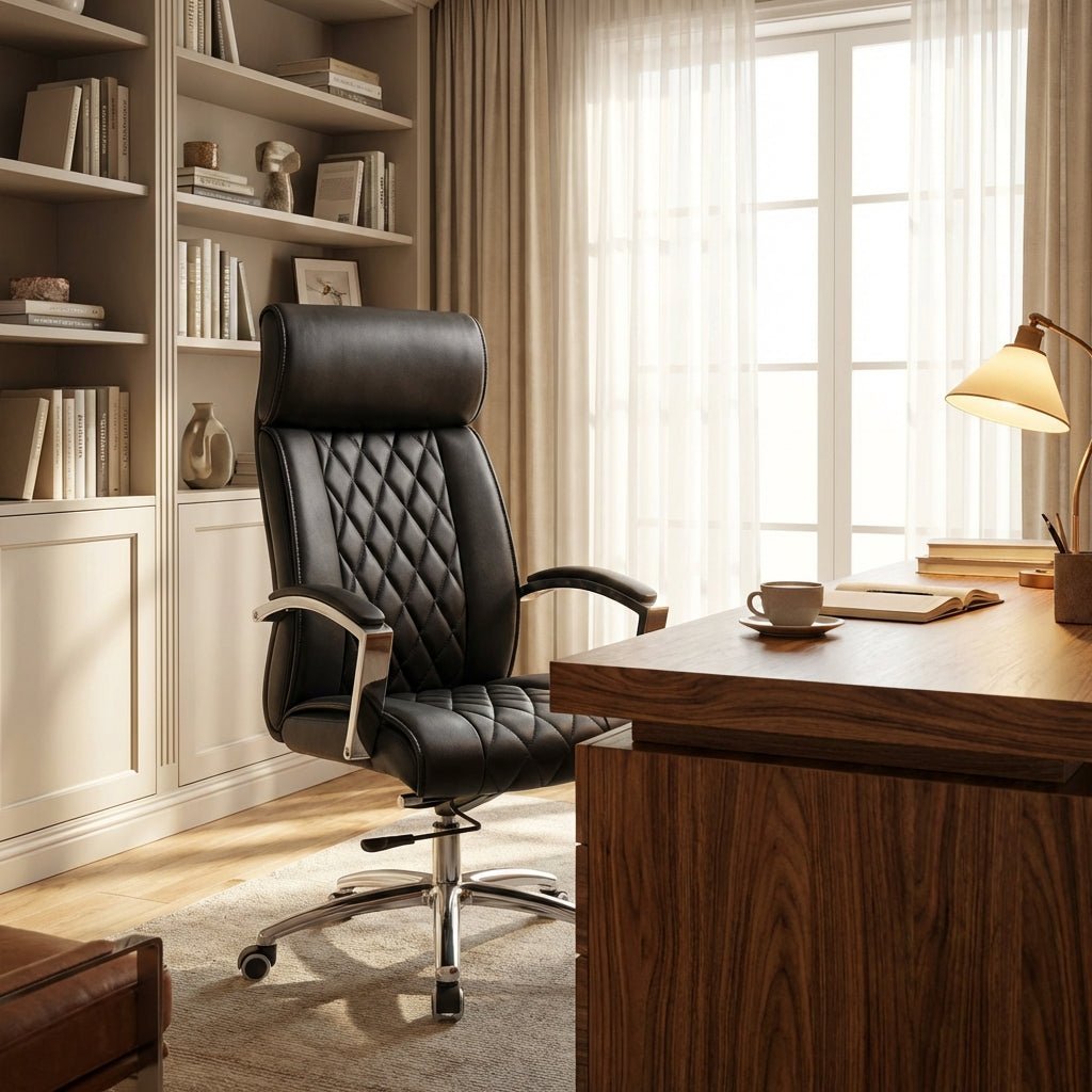 Lecce Diamond-Quilted Premium Leather Office Chair