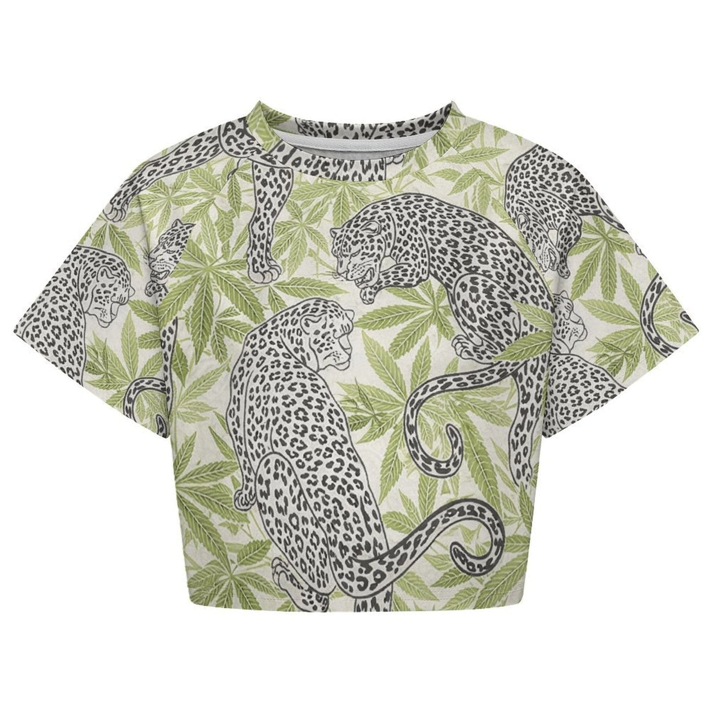 Leopard Cropped Ralgan T-Shirt