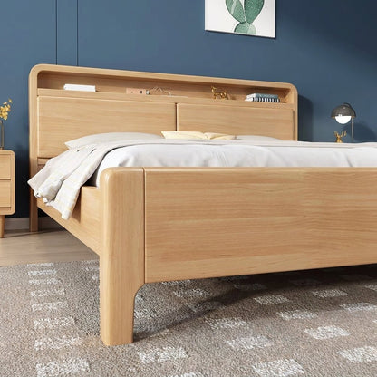 Liam Natural Wood Crafted Bed