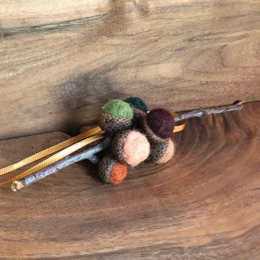 Acorn Stem | Felted | Brown & Green