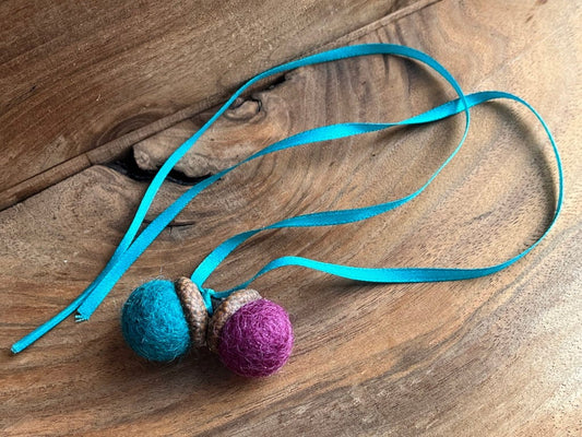Double Felted Acorn | Teal & Mulberry | Aromatherapy Diffuser