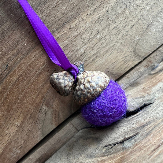 Tiny Felted Acorn | Purple Baby | Aromatherapy Diffuser