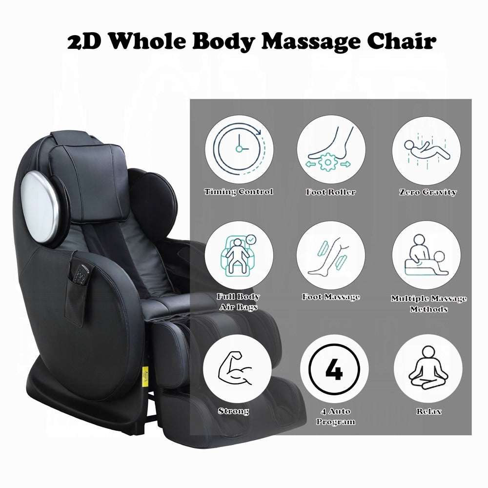Maalish Power Recliner w/Lift, Heating & Massage - Black
