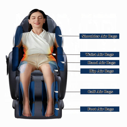 Maalish Power Recliner w/Lift, Heating & Massage - Black