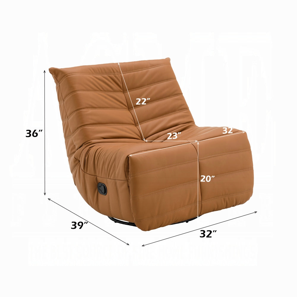 Brasov Swivel Faux Leather Recliner Accent Chair - Burnt Orange