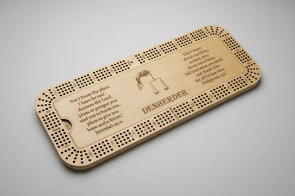 Large 4-Player Cribbage Board - 24" x 9.5" | Personalized Gift