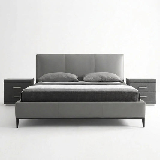 Melbourne Grey Leather Bed