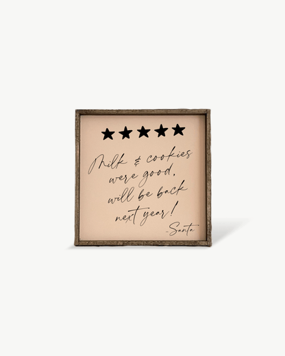 Milk & Cookies Santa Review - Framed Christmas Print