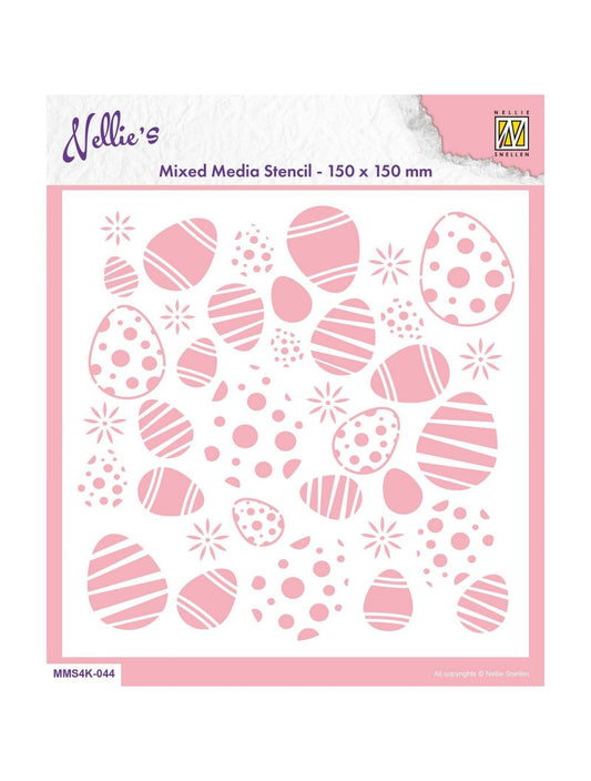 Nellie Snellen • Stencil 15x15cm Easter Eggs Background