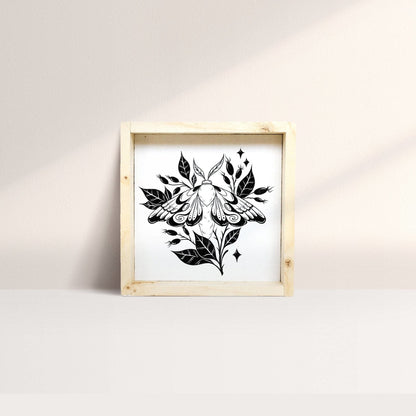 Moth Mini Wood Sign - AURABAGS SHOP