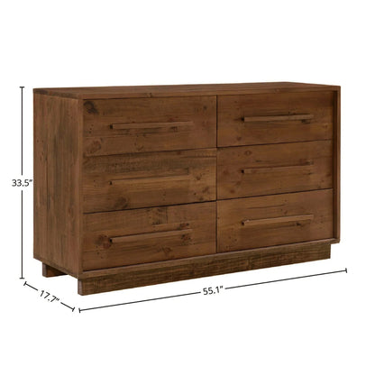 Nevis 6 Drawer Dresser Dark Driftwood