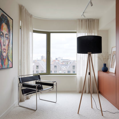 TOKYO Wood & Linen Floor Lamp for Living Room & Bedroom