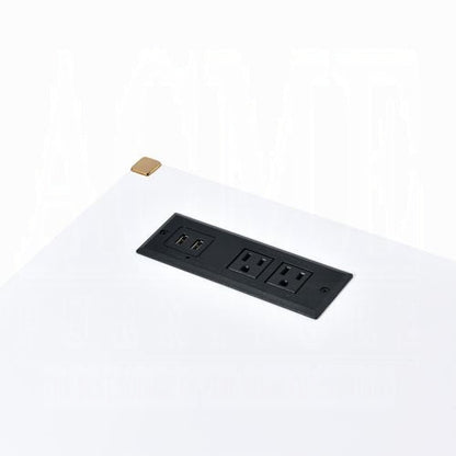 Lunar Elegant Multi-Purpose Desk w/USB Port - White/Gold