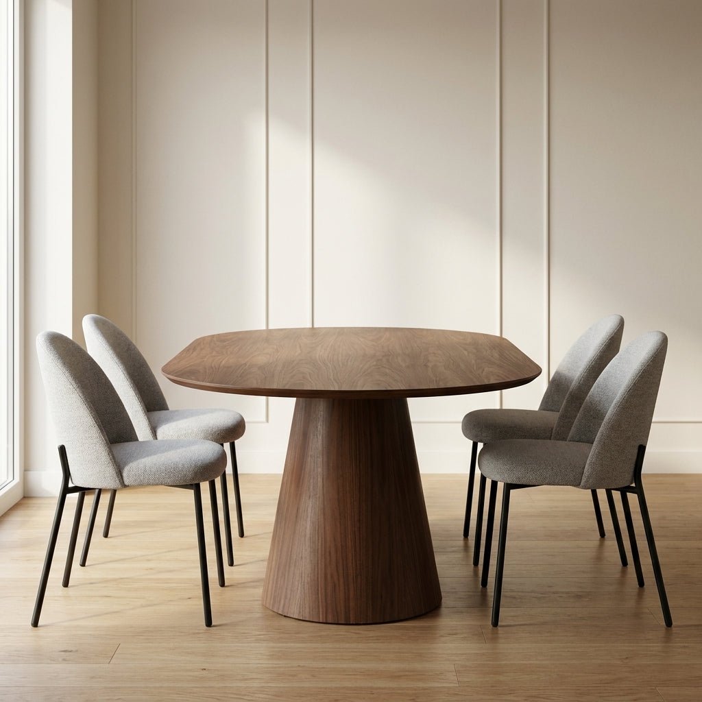Orla Oval Dining Table Walnut Brown