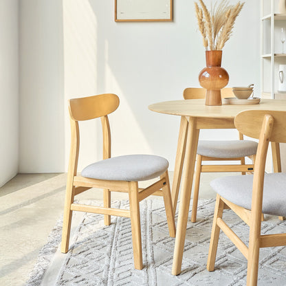 Oslo Round Natural Rubberwood Dining Set