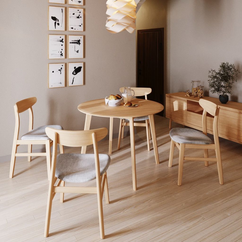 Oslo Round Solid Rubber Wood Dining Table