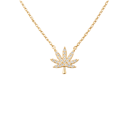 18K GOLD CANNABIS LEAF NECKLACE