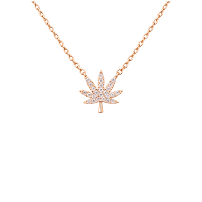 ROSE GOLD CANNABIS LEAF NECKLACE