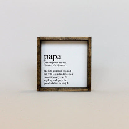 Papa Definition Wood Sign– Grandfather Gift Wall Art - AURABAGS SHOP