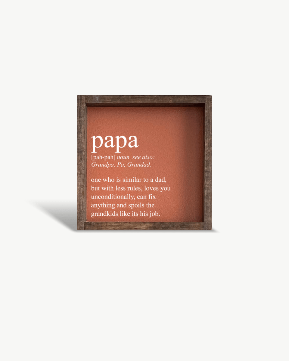 Papa Definition Wood Sign– Grandfather Gift Wall Art - AURABAGS SHOP