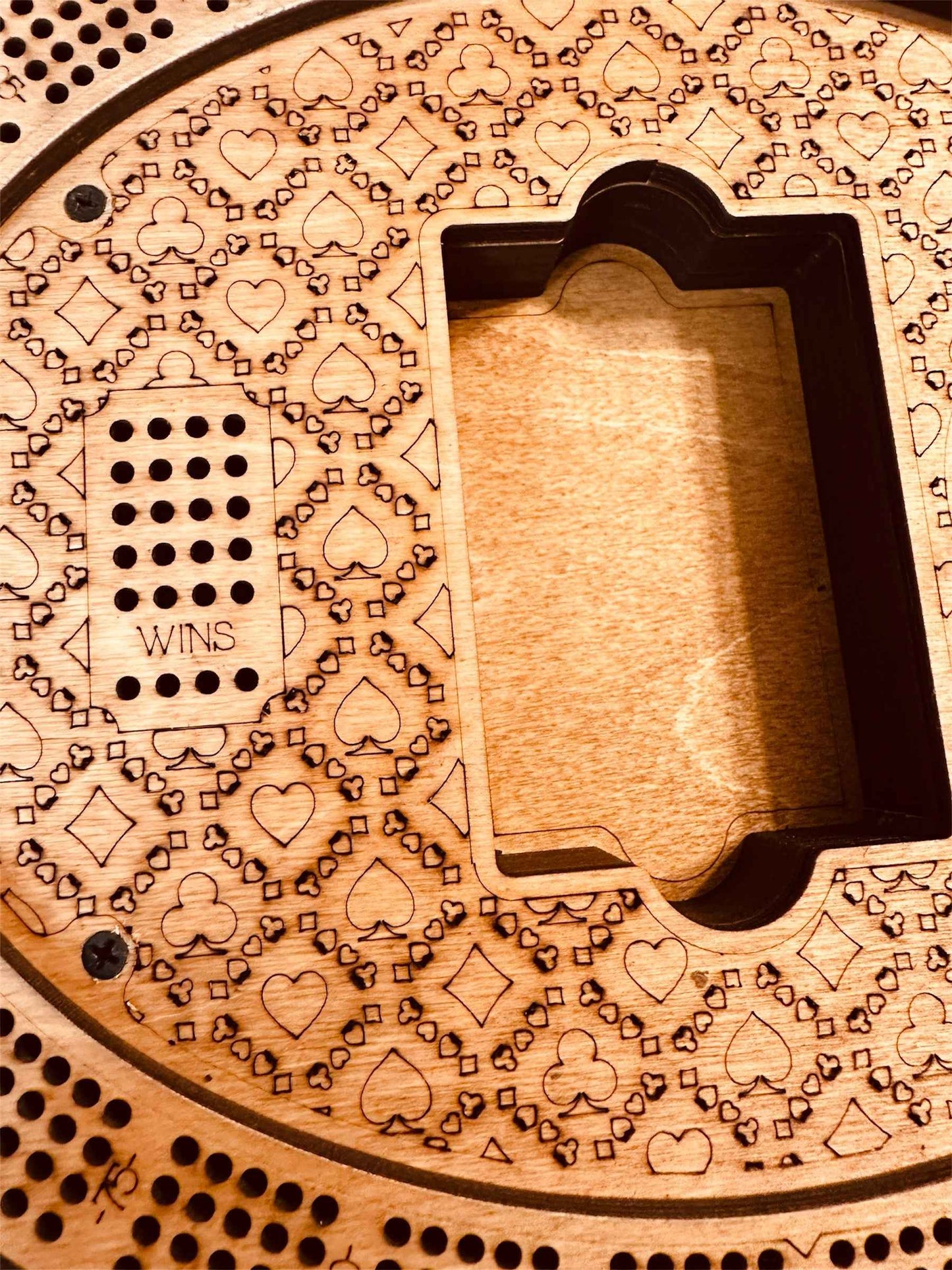 Personalized 4-Track  Cribbage Board – Handcrafted, Custom Engraved & Stand-Up Display