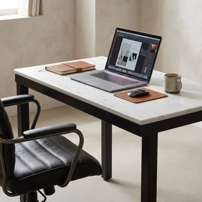 Pemberton Marble Mini Desk White