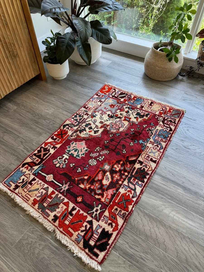 Persian Bakhtiari Wagireh Rug | 2' 5" x 3' 11"