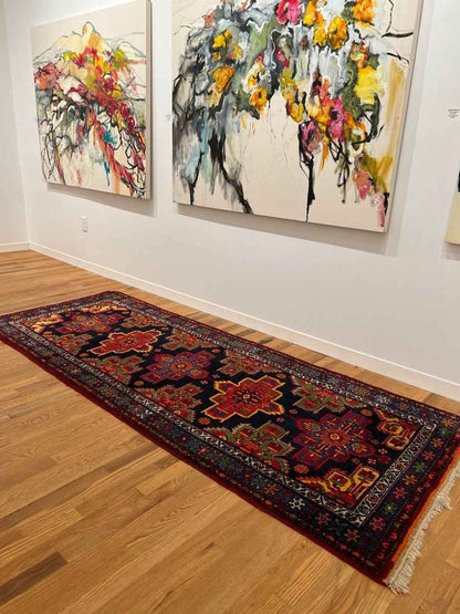Persian Hamadan Runner Rug | 3' 5" x 8' 3"