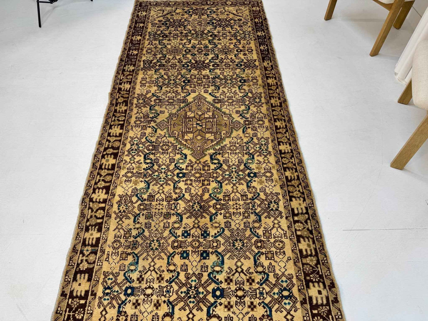 Persian Hosseinabad Runner Rug | 3' 8” x 10' 2"