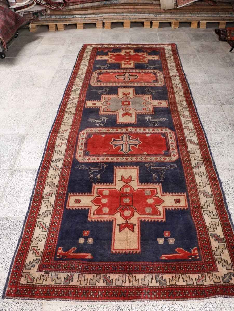 Persian Meshkin Runner Rug | 3' 11” x 10' 7"