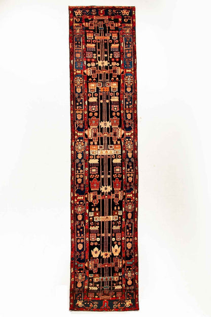 Persian Nahavand Runner Rug | 3' 8" x 16' 1"