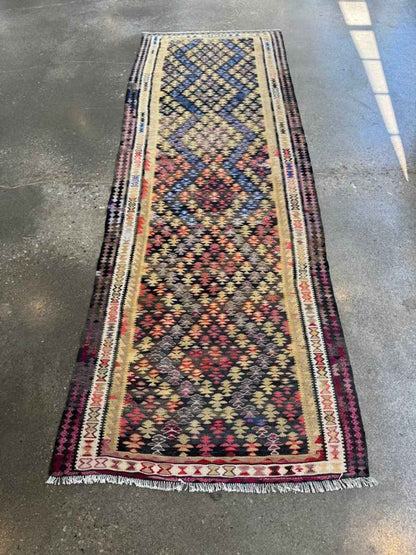 Persian Qazvin Kilim Runner |  3' 3" x 8' 11"