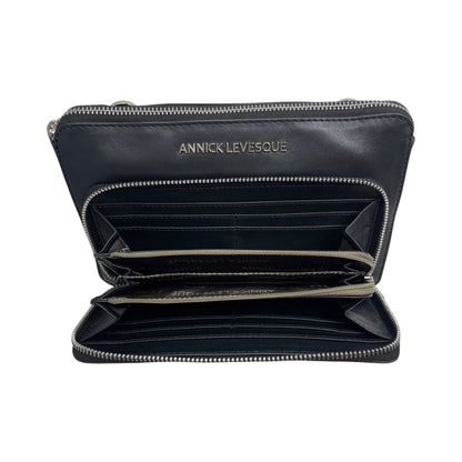 Petit sac à Bandoulière Portefeuille en Cuir Véritable noir, Carmen - PRÉCOMMANDE